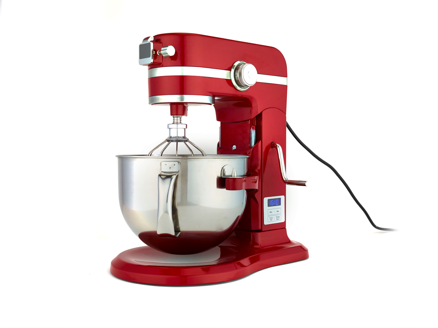 Electrical stand mixer in red color